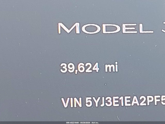 2023 Tesla Model 3 Rear-wheel Drive მანქანა იყიდება აუქციონზე, vin: 5YJ3E1EA2PF541908, აუქციონის ნომერი: 45221649