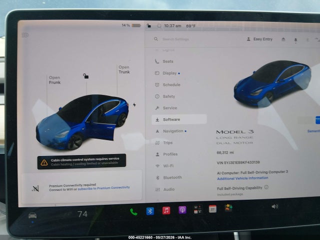 Продаж на аукціоні авто 2019 Tesla Model 3 Long Range/performance, vin: 5YJ3E1EB9KF433139, номер лоту: 45221660