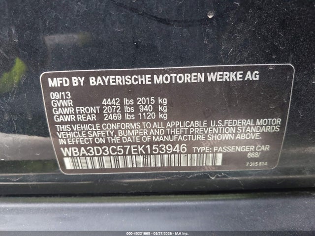 Продажа на аукционе авто 2014 Bmw 328d, vin: WBA3D3C57EK153946, номер лота: 45221668