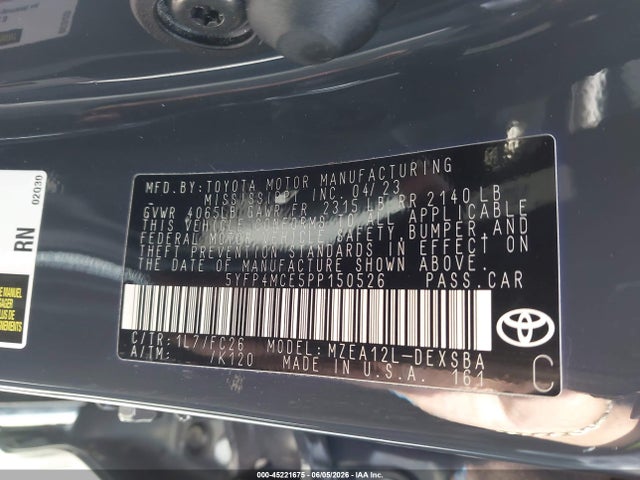 Toyota COROLLA SE 2023 5YFP4MCE5PP150526 Image 9