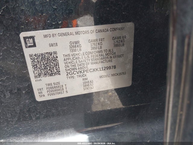 Chevrolet Silverado 1500 Ld Lt 2019 2GCVKPECXK1129978 Image 9