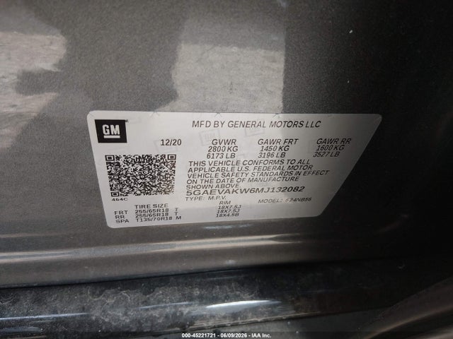 Aukcja sprzedaży 2021 Buick Enclave Awd Essence, vin: 5GAEVAKW6MJ132082, numer aukcji: 45221721