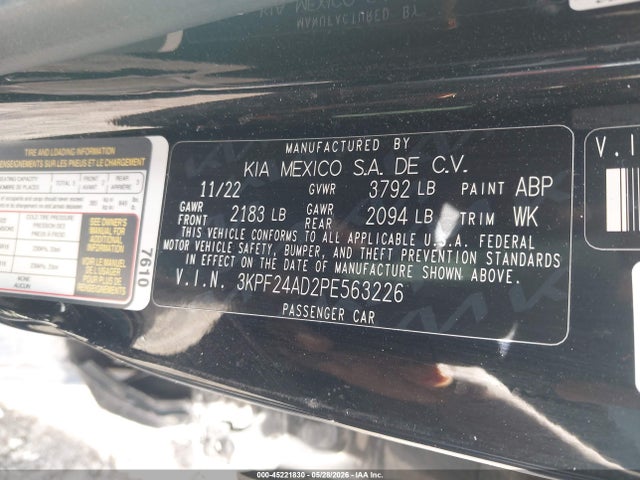 Продажа на аукционе авто 2023 Kia Forte Lxs, vin: 3KPF24AD2PE563226, номер лота: 45221830