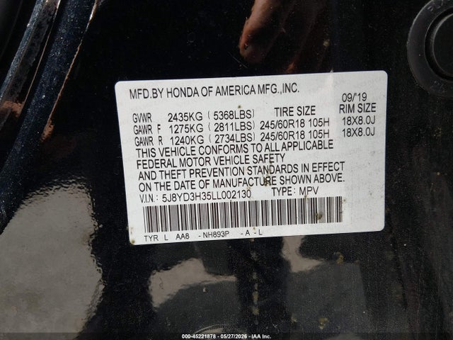 Acura Mdx Standard 2020 5J8YD3H35LL002130 Image 9