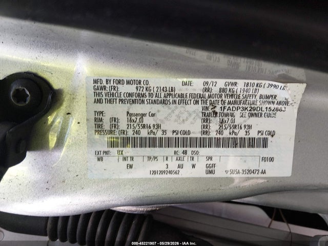 Продаж на аукціоні авто 2013 Ford Focus Se, vin: 1FADP3K29DL152883, номер лоту: 45221907