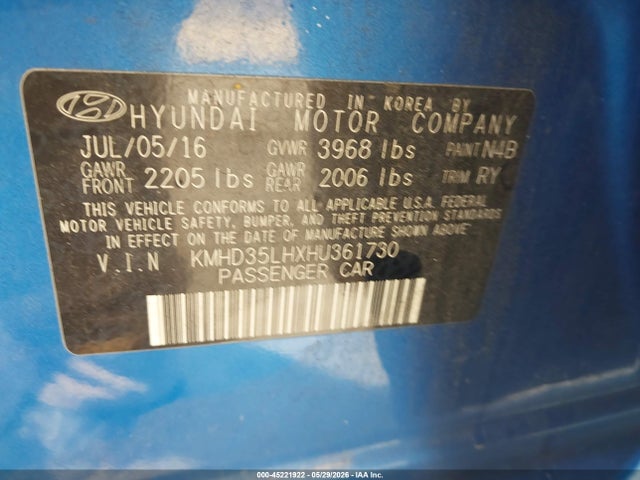 Продажа на аукционе авто 2017 Hyundai Elantra Gt, vin: KMHD35LHXHU361730, номер лота: 45221922