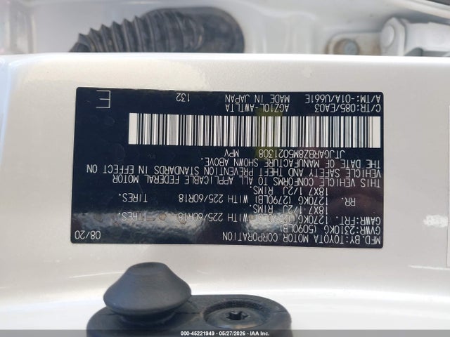 Aukcja sprzedaży 2021 Lexus Nx 300, vin: JTJGARBZ8M5021308, numer aukcji: 45221949