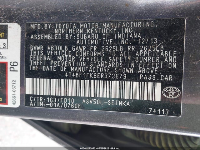 Toyota CAMRY LE 2014 4T4BF1FK8ER373679 Image 9