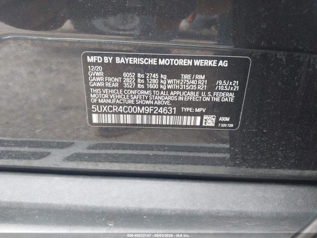 5UXCR4C00M9F24631 BMW X5 Sdrive40i