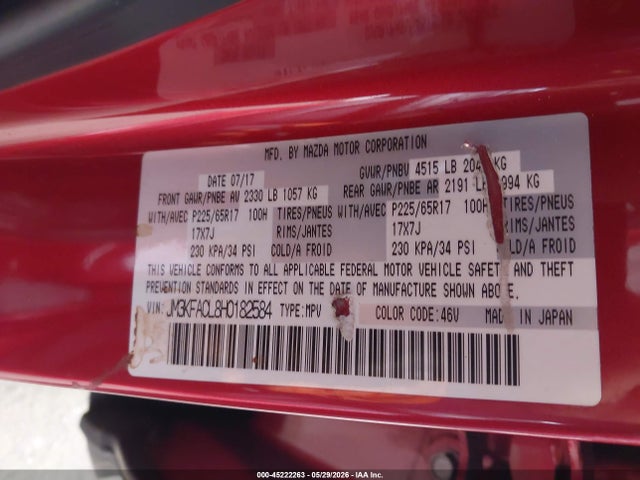 Mazda Cx-5 Touring 2017 JM3KFACL8H0182584 Image 9