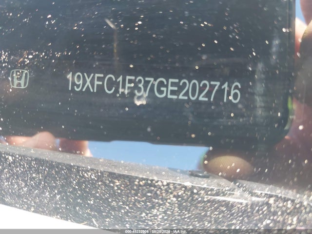 45222306 :رقم المزاد ، 19XFC1F37GE202716 vin ، 2016 Honda Civic Ex-t مزاد بيع