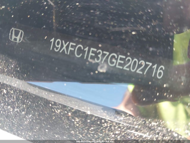 45222306 :رقم المزاد ، 19XFC1F37GE202716 vin ، 2016 Honda Civic Ex-t مزاد بيع