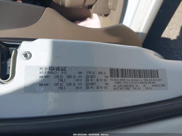 45222340 :رقم المزاد ، 2C4RC1BG9GR158755 vin ، 2016 Chrysler Town & Country Touring مزاد بيع