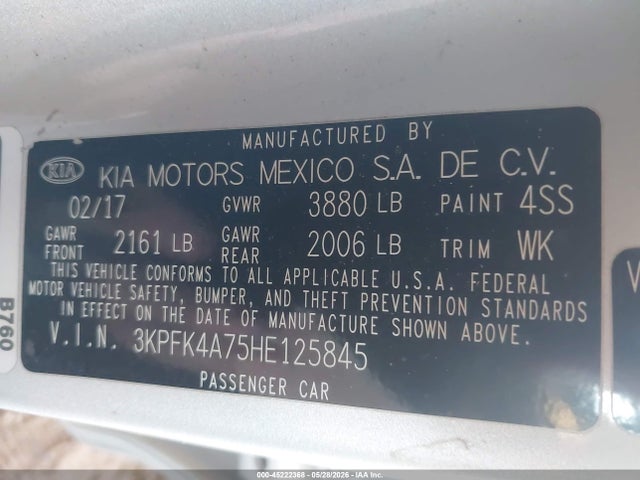 KIA FORTE LX 2017 3KPFK4A75HE125845 Image 9