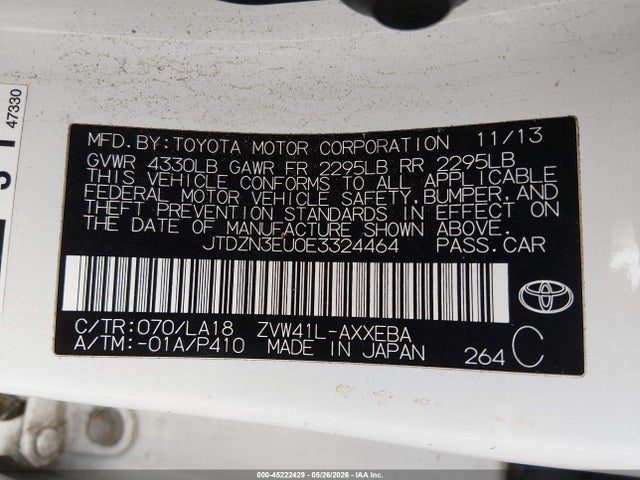 JTDZN3EU0E3324464 Toyota Prius V Five