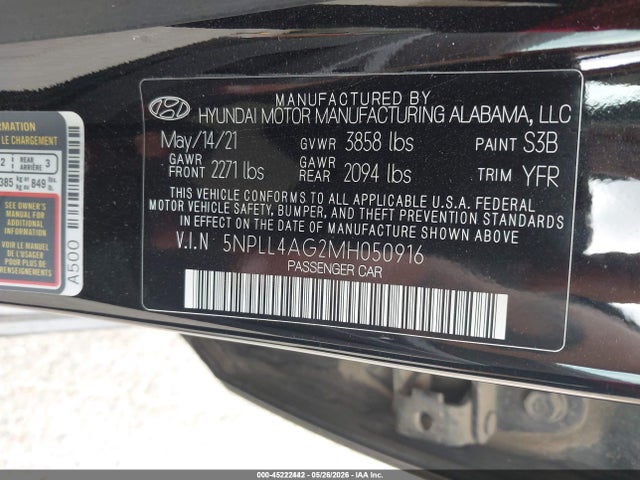 2021 Hyundai Elantra Se მანქანა იყიდება აუქციონზე, vin: 5NPLL4AG2MH050916, აუქციონის ნომერი: 45222442