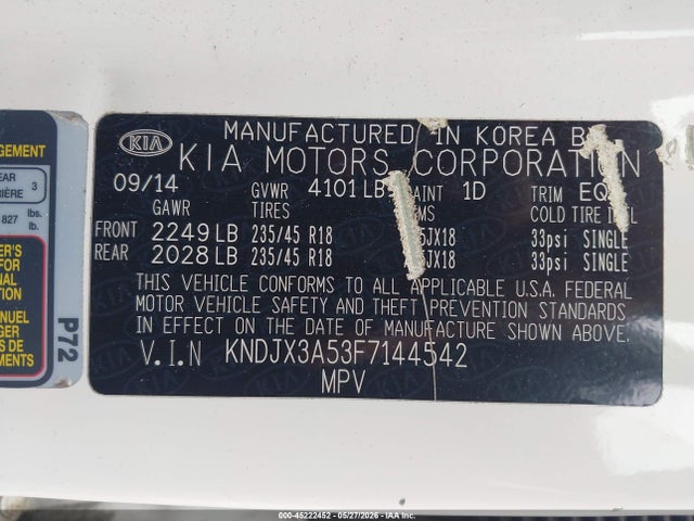 Aukcja sprzedaży 2015 Kia Soul !, vin: KNDJX3A53F7144542, numer aukcji: 45222452