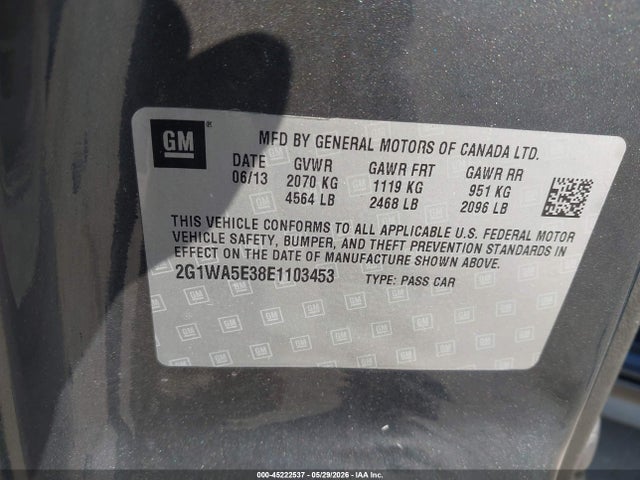 Продажа на аукционе авто 2014 Chevrolet Impala Limited Ls, vin: 2G1WA5E38E1103453, номер лота: 45222537