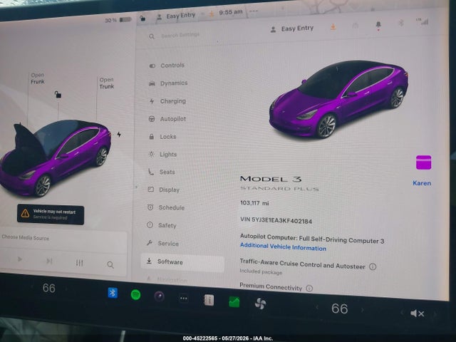Aukcja sprzedaży 2019 Tesla Model 3 Long Range/mid Range/standard Range/standard Range Plus, vin: 5YJ3E1EA3KF402184, numer aukcji: 45222565