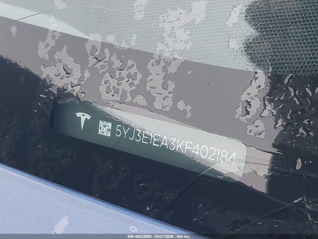Aukcja sprzedaży 2019 Tesla Model 3 Long Range/mid Range/standard Range/standard Range Plus, vin: 5YJ3E1EA3KF402184, numer aukcji: 45222565