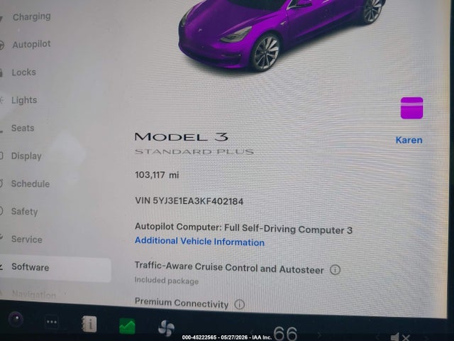 Aukcja sprzedaży 2019 Tesla Model 3 Long Range/mid Range/standard Range/standard Range Plus, vin: 5YJ3E1EA3KF402184, numer aukcji: 45222565