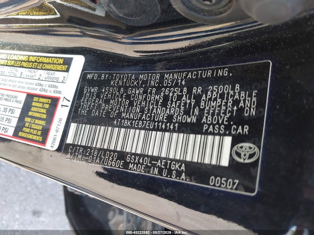 Aukcja sprzedaży 2014 Toyota Avalon Xle, vin: 4T1BK1EB7EU114141, numer aukcji: 45222592