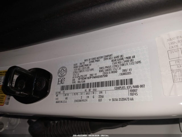 Ford F-150 Xlt 2022 1FTEW1EP1NKE55709 Image 9