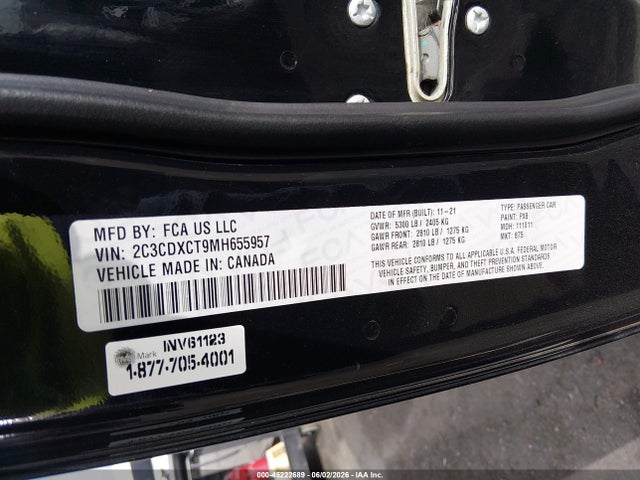 45222689 :رقم المزاد ، 2C3CDXCT9MH655957 vin ، 2021 Dodge Charger R/t Rwd مزاد بيع