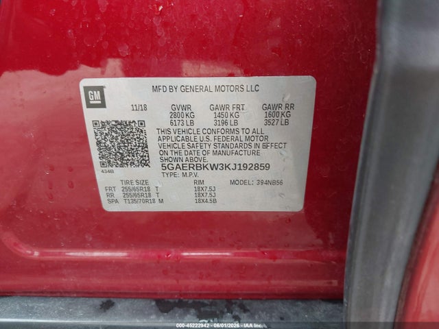 Aukcja sprzedaży 2019 Buick Enclave Fwd Essence, vin: 5GAERBKW3KJ192859, numer aukcji: 45222942