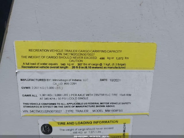 Winnebago Other 2022 54CTM2G22N3070027 Image 9