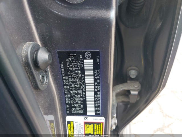 4T1B11HKXKU772031 Toyota CAMRY SE