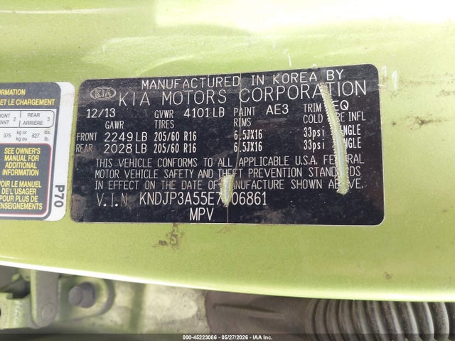 Aukcja sprzedaży 2014 Kia Soul +, vin: KNDJP3A55E7706861, numer aukcji: 45223086
