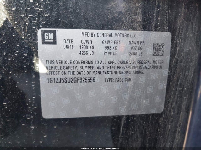 1G1ZJ5SU2GF325556 Chevrolet MALIBU HYBRID