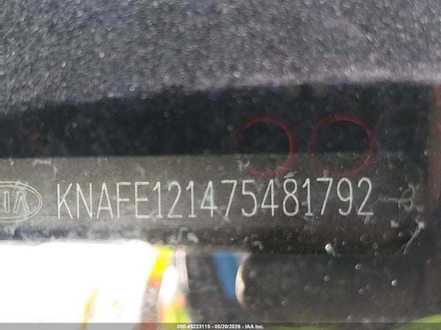 2007 Kia Spectra Ex მანქანა იყიდება აუქციონზე, vin: KNAFE121475481792, აუქციონის ნომერი: 45223115