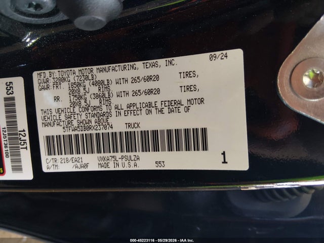 5TFWA5DB0RX237074 Toyota Tundra Limited
