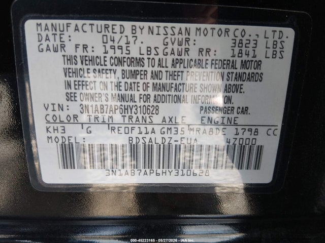 Nissan SENTRA SV 2017 3N1AB7AP6HY310628 Image 9