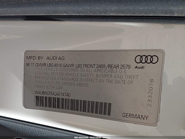 WAUBNCF5XJA014740 Audi A5 2.0t Premium