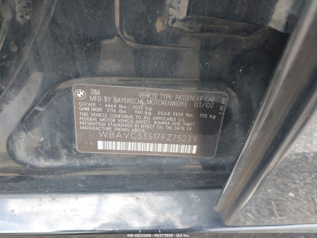 Aukcja sprzedaży 2007 Bmw 328i, vin: WBAVC53517FZ75239, numer aukcji: 45223298
