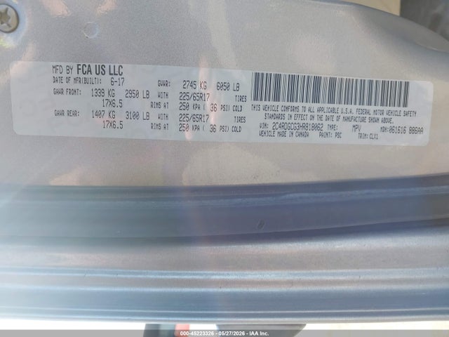 Dodge Grand Caravan Sxt 2017 2C4RDGCG3HR818062 Image 9