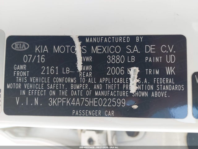 KIA FORTE LX 2017 3KPFK4A75HE022599 Image 9