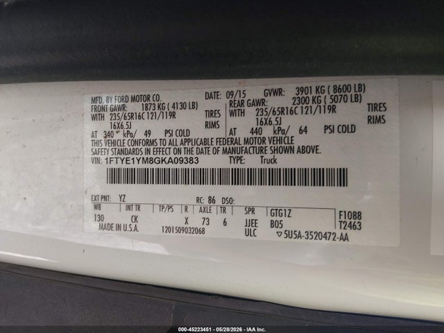 Ford Transit-150 2016 1FTYE1YM8GKA09383 Image 9