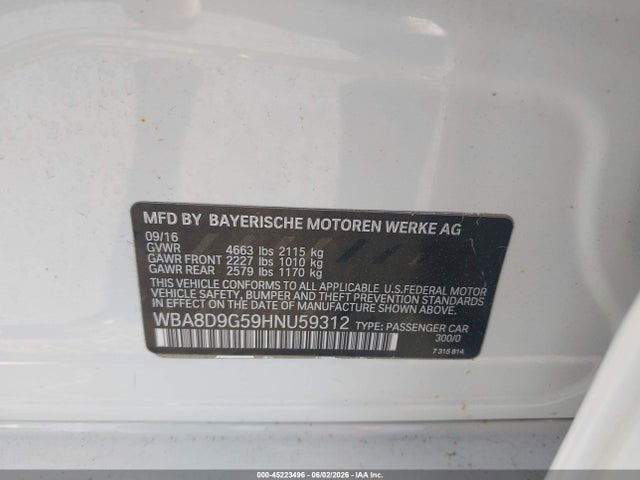 Продажа на аукционе авто 2017 Bmw 330i Xdrive, vin: WBA8D9G59HNU59312, номер лота: 45223496