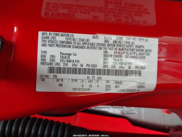 Ford FOCUS ST 2015 1FADP3L91FL306758 Image 9