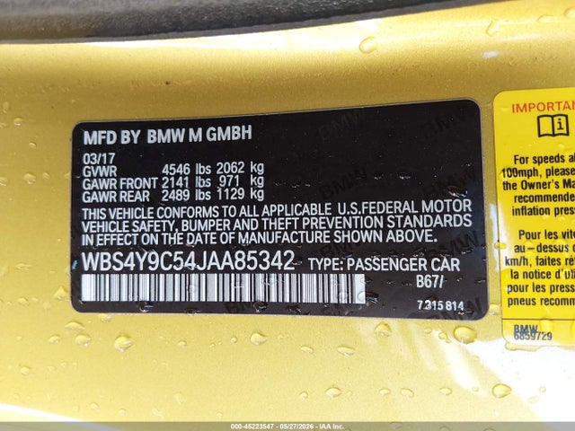 BMW M4 2018 WBS4Y9C54JAA85342 Image 9