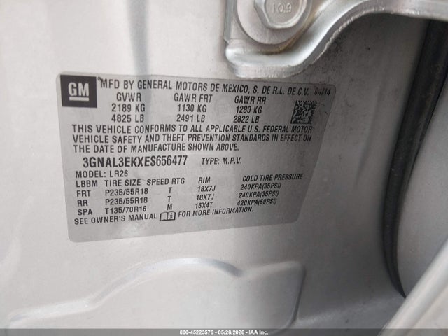 3GNAL3EKXES656477 Chevrolet Captiva Sport Lt