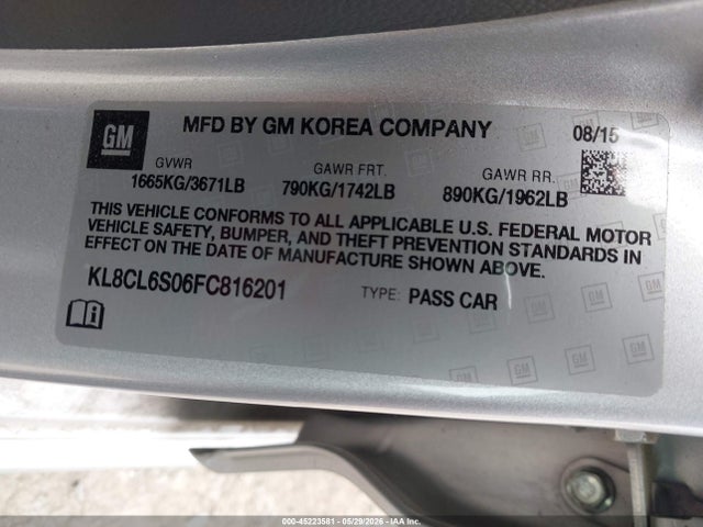 KL8CL6S06FC816201 Chevrolet Spark Ev 2lt