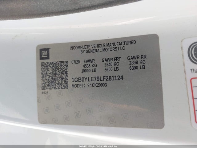 2020 Chevrolet Silverado 2500hd 4wd  Long Bed Wt მანქანა იყიდება აუქციონზე, vin: 1GB0YLE79LF281124, აუქციონის ნომერი: 45223593