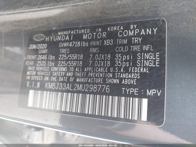 KM8J33AL2MU298776 Hyundai TUCSON SEL