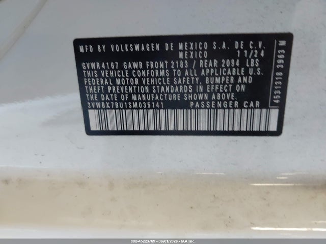 3VWBX7BU1SM035141 Volkswagen Jetta 1.5t Sport