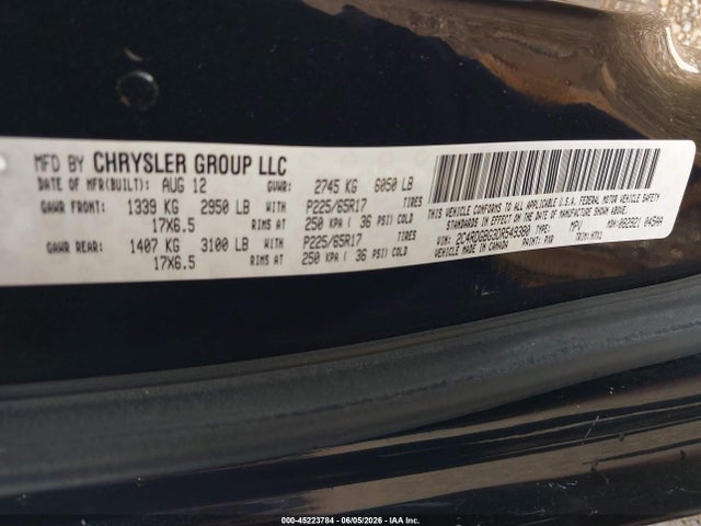 2013 Dodge Grand Caravan Se მანქანა იყიდება აუქციონზე, vin: 2C4RDGBG3DR549380, აუქციონის ნომერი: 45223784